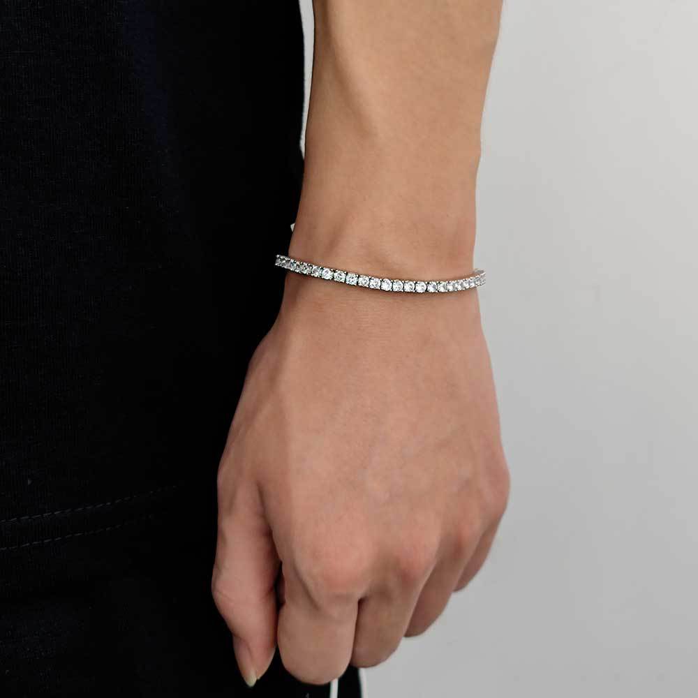 Wholesale Trendy Tennis Chain Zirconia Bracelet Hip Hop Copper Plated Men's Bracelet Jewelry Fashion Accessories